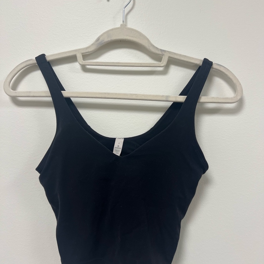 Lululemon solid black cropped top